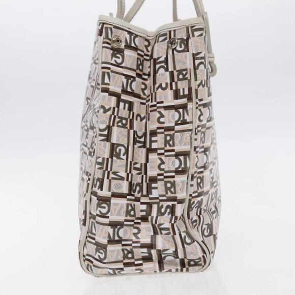 Salvatore Ferragamo Tote Bag Leather White Silver Auth 94246 - Picture 8 of 14